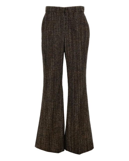 Fendi Tweed Flared Broek in het Brown