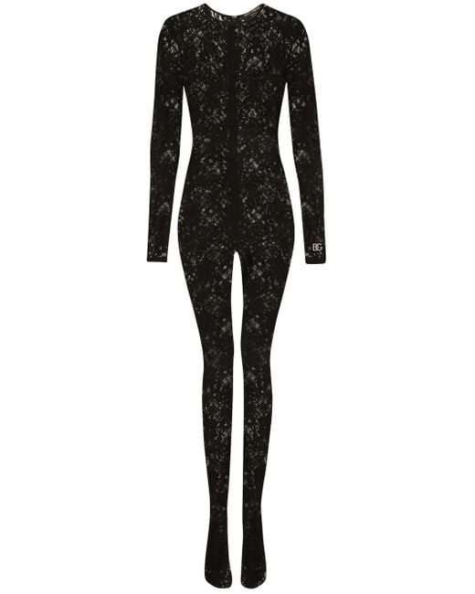 Dolce & Gabbana Black Lace Jumpsuit