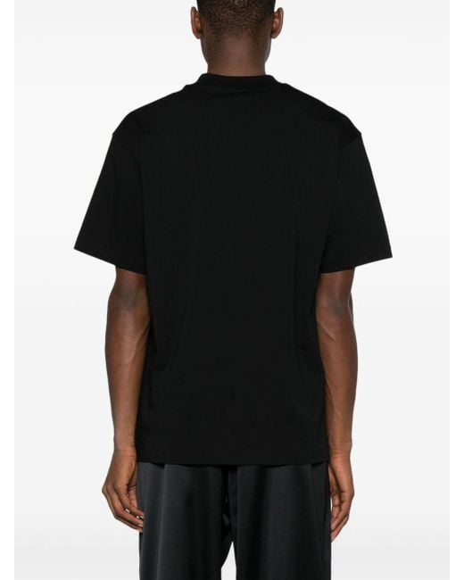 Moschino Black Logo-patch Cotton T-shirt for men