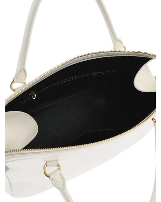 Jil Sander White Leather Tote Bag