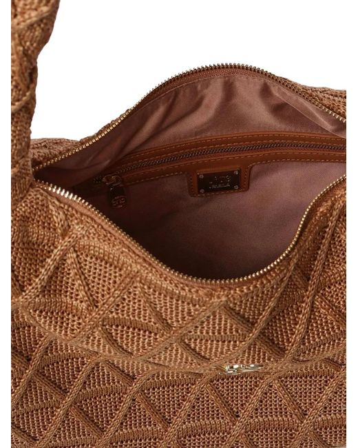 V73 Brown Textured Shoulder Bag