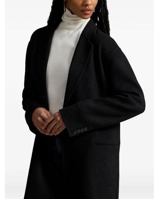 Polo Ralph Lauren Black Single-Breasted Wool Coat
