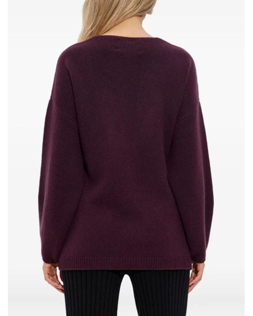 Lisa Yang Purple Cardigan aus Kaschmir mit Wickelband