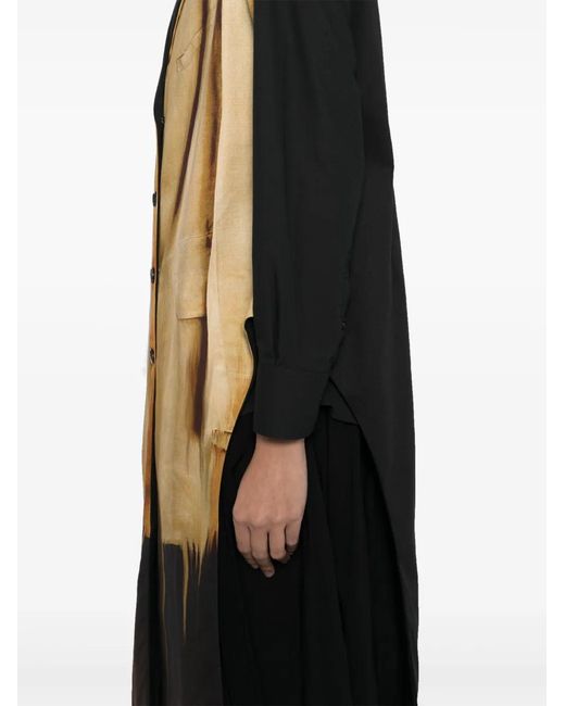 IA London Black Printed Coat