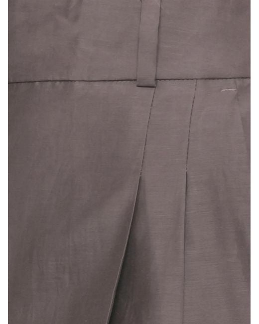 Peserico Gray Pantalon De Tailleur À Empiècement Transparent