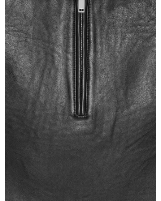 Remain Black Zip-Front Leather Mini Skirt