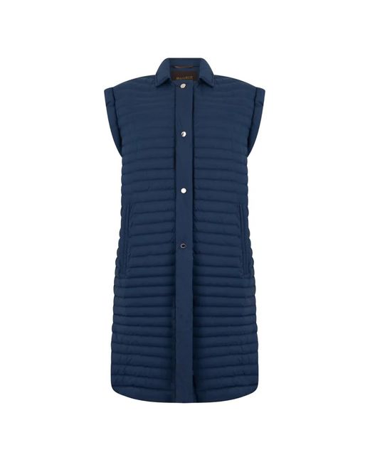 Moorer Blue Quilted Sleeveless Jacket