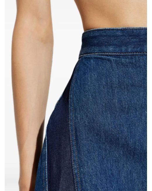 Givenchy Blue Panelled A-Line Mini Skirt