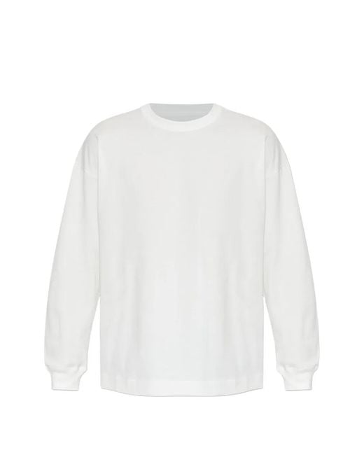 Homme Plissé Issey Miyake White Long-Sleeve Graphic T-Shirt for men