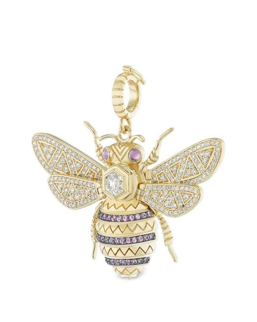 Harwell Godfrey Metallic Honey Bee Diamond And Amethyst Bee Pendant