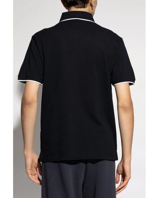 Emporio Armani Black Logo Cotton Polo Shirt for men