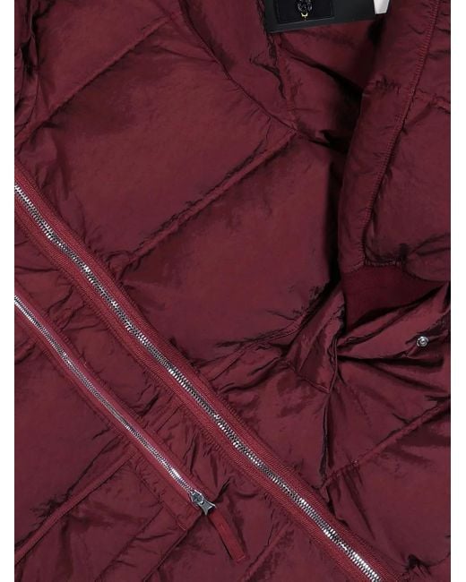 Stone Island Red Down Jacket for men