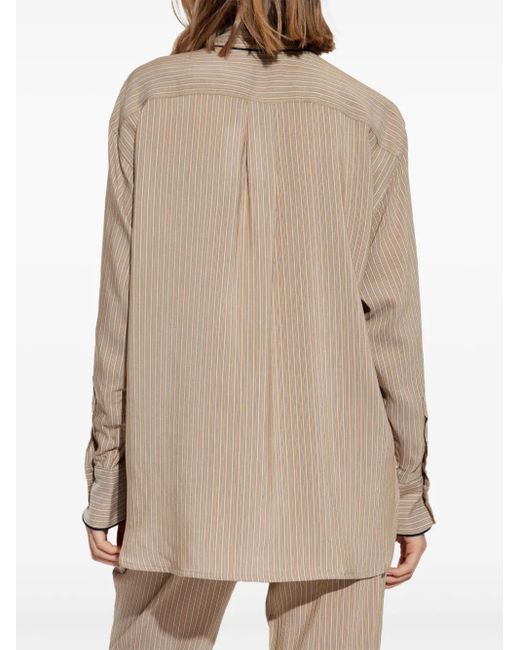 Victoria Beckham Natural Stripe Pajama Shirt