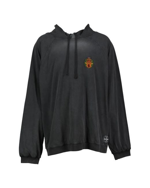 032c Black Bar Embroidered Distressed Hoodie for men
