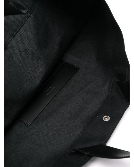 Jil Sander Black Logo-Print Canvas Tote Bag for men