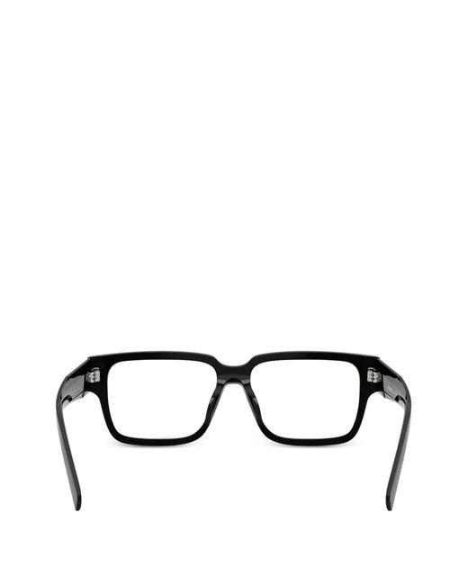 Prada Black Brille Mit Eckigem Gestell