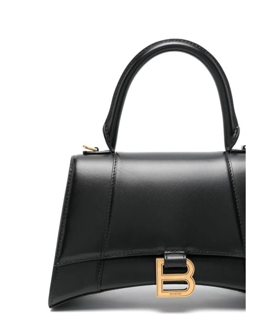 Balenciaga Black Small Hourglass Top-Handle Bag