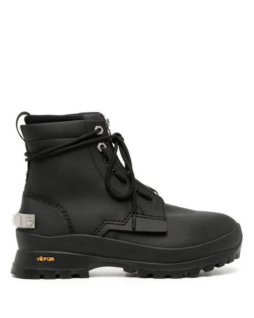 C2H4 Black Boson Leather Ankle Boots for men