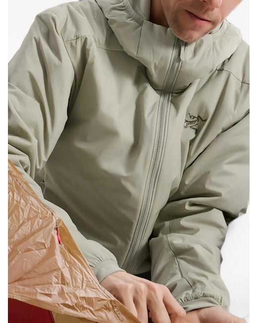 Arc'teryx Gray Hooded Logo-Print Jacket for men