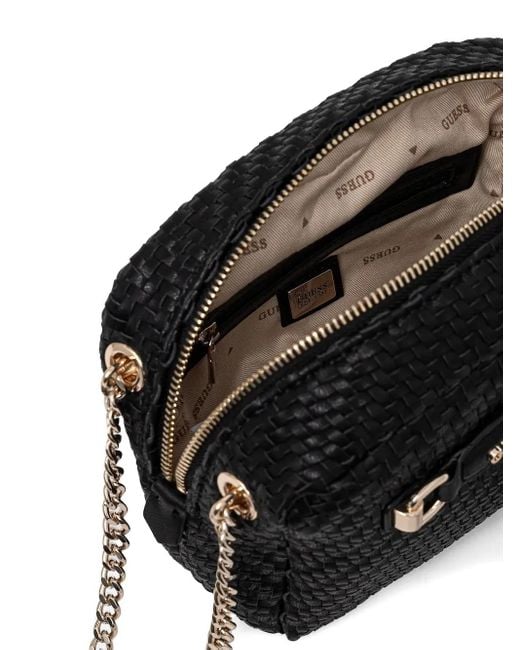 Guess Black Francy Woven Mini Crossbody Bag