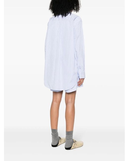 Wardrobe NYC White Striped Cotton Shirtdress