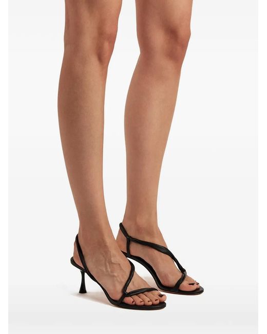 STUDIO AMELIA Black Siena Twisted-Strap Sandals