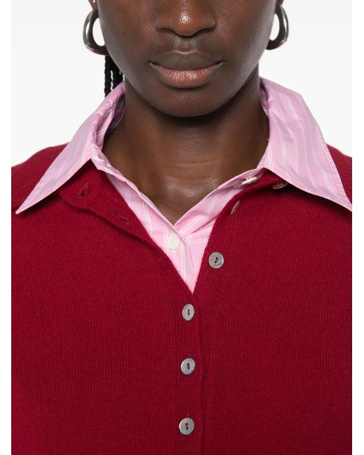 Be You Red Button-Down Polo Sweater