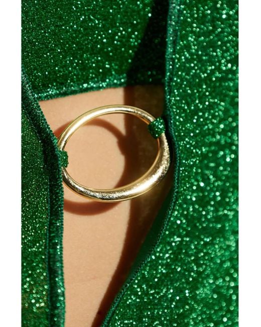 Oseree Green Oseee Short Lamé -Kleid