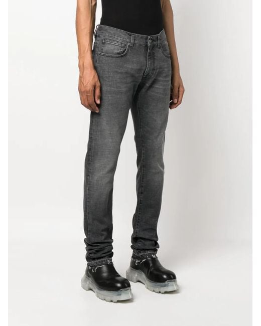 424 Gray Logo-Patch Slim-Fit Jeans for men