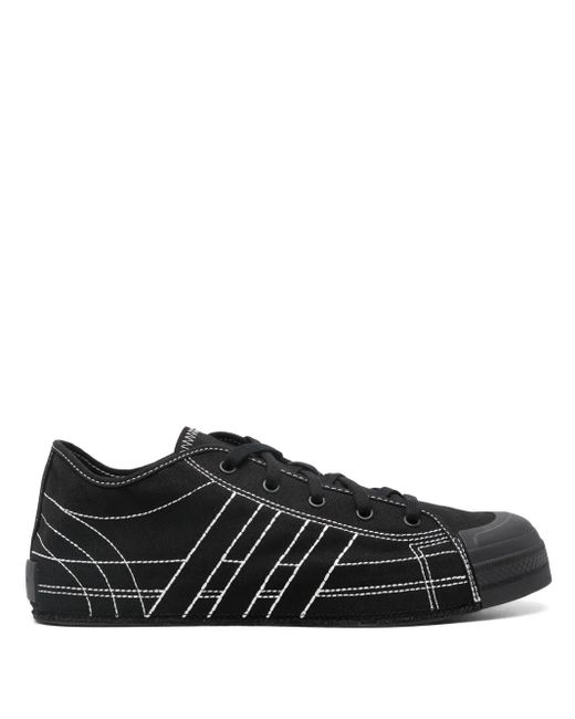 Y-3 Black Nizza Low Leather Sneakers for men