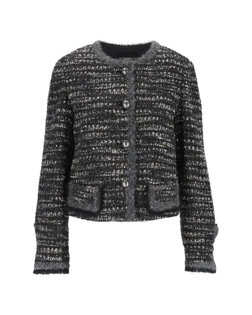 Emporio Armani Black Tweed Bolero Jacket