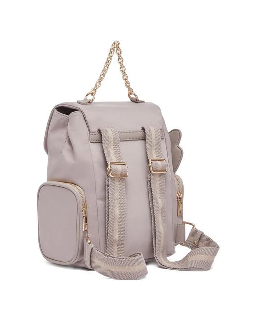 Liu Jo Gray Zip-Pocket Backpack