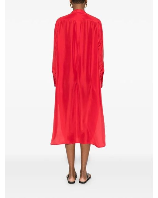 P.A.R.O.S.H. Red Robe Mi-Longue À Boutonnière
