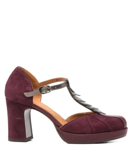Chie Mihara Brown Pumps mit T-Riemen 80mm