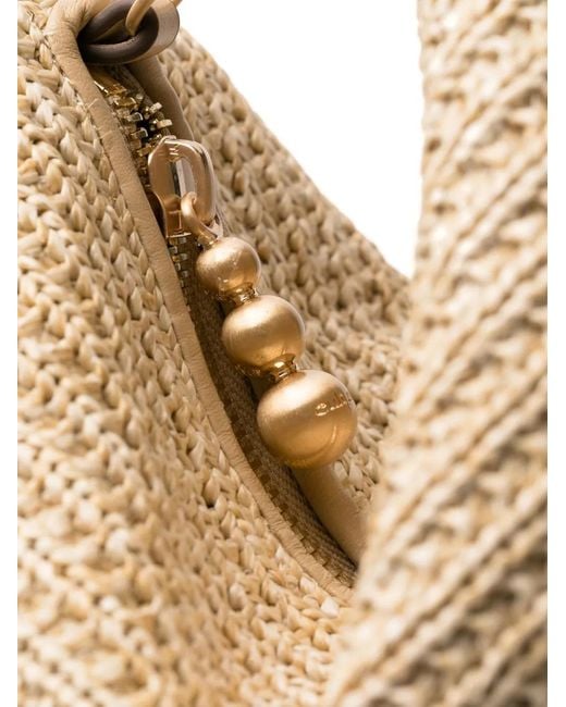 Cult Gaia Natural Viera Raffia Clutch Bag
