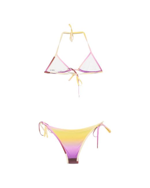 The Attico White Gradient-Effect Triangle Bikini
