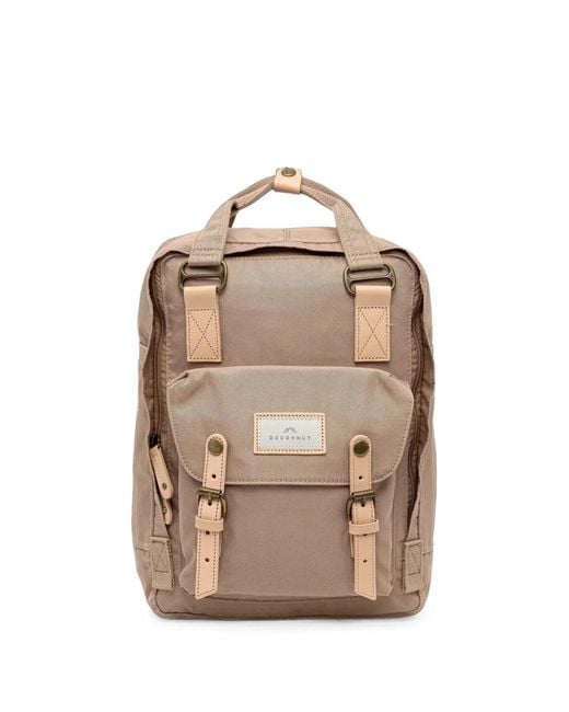 Doughnut Natural Macaroon Buckle-Fastening Logo-Patch Backpack