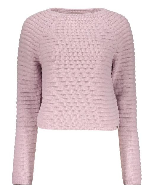 Herno Pink Fashionable Long-Sleeve Cropped Sweater