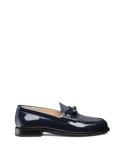 Stuart Weitzman Blue Mocassins Lottie À Détail De Nœud