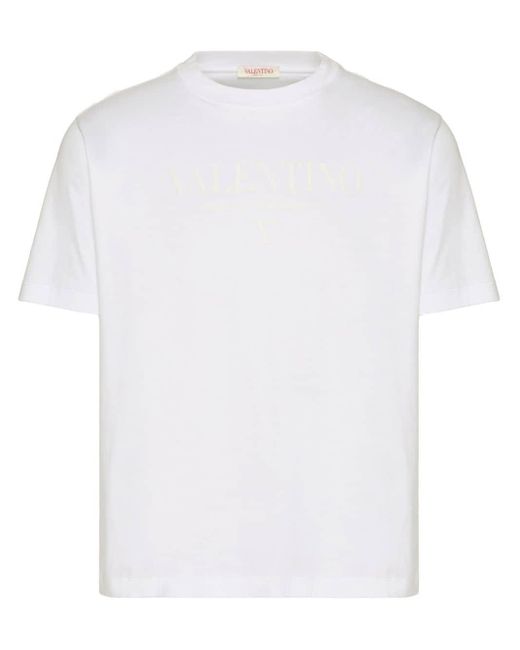 Valentino Garavani White Logo-print Cotton T-shirt for men