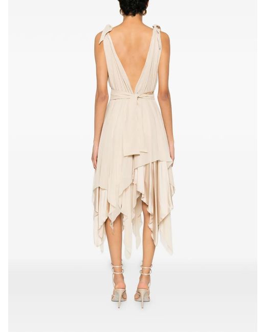 Stephan Janson White V-Neck Midi Dress