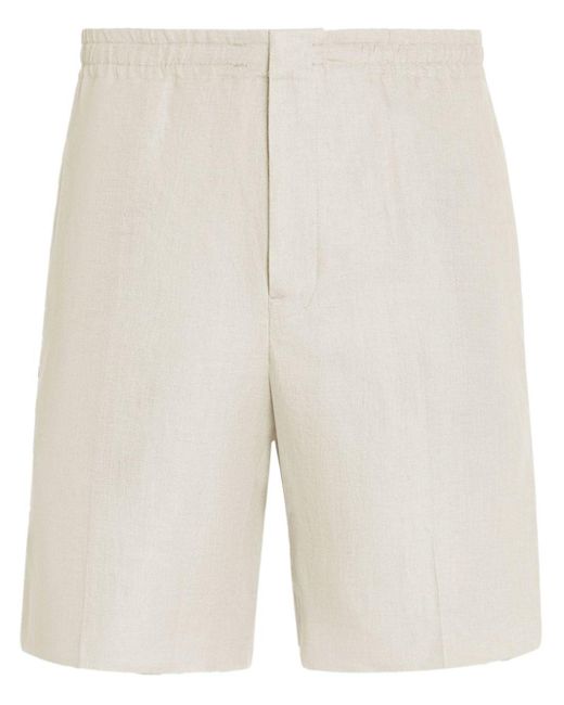 Zegna Natural Oasi Lino Linen Shorts for men