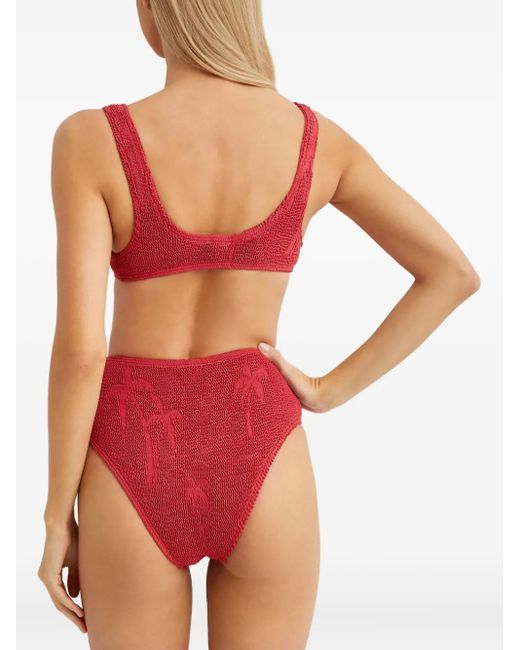 Bondeye Red Palm-Print Scout Bikini Top