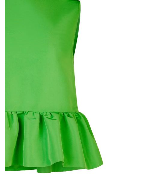 Nina Ricci Green Bow-Detailing Sleeveless Top