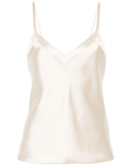 Blanca Vita White Trachy Oberteil Aus Satin