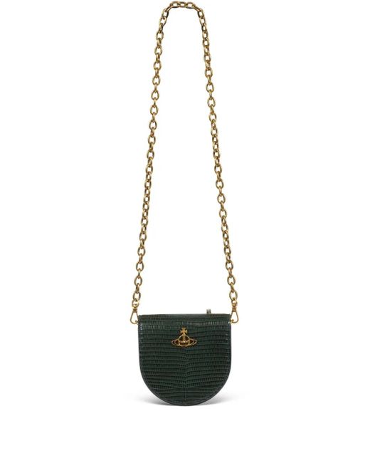 Vivienne Westwood White Lizard Saddle Crossbody Bag