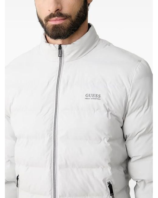 Guess Gray Quilted High-Neck Jacket for men