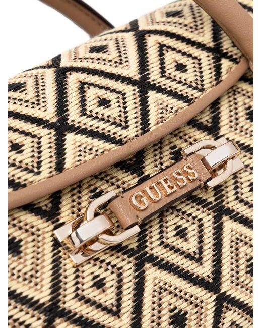 Guess White Sophia Diamond-Pattern Shoulder Bag