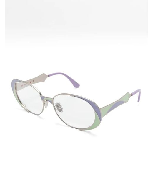 Marni White Oval-Frame Glasses