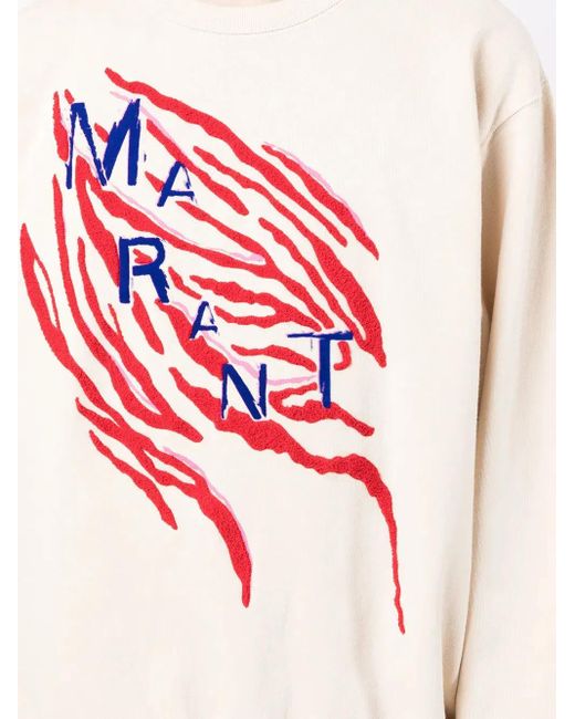 Isabel Marant Besticktes Sweatshirt mit Tigerstreifen in White für Herren